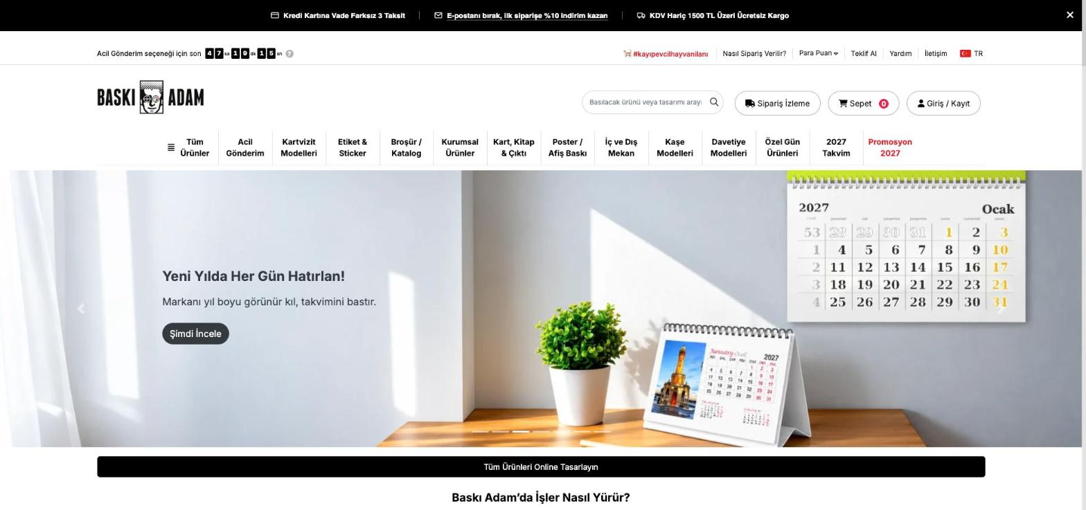 baskiadam.com ana sayfası